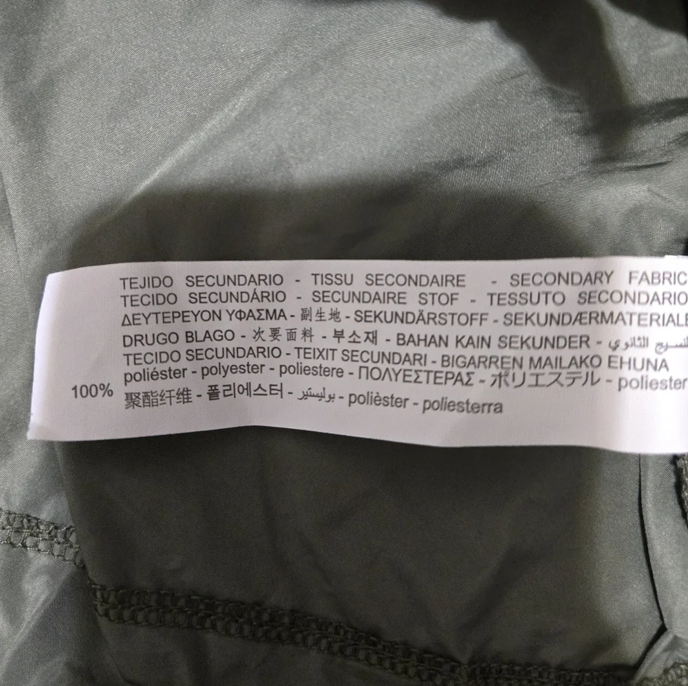 ZARA Olive Green Los Angeles Hoodie Half Zip Cropped Pullover Size Large - Picture 14 of 16